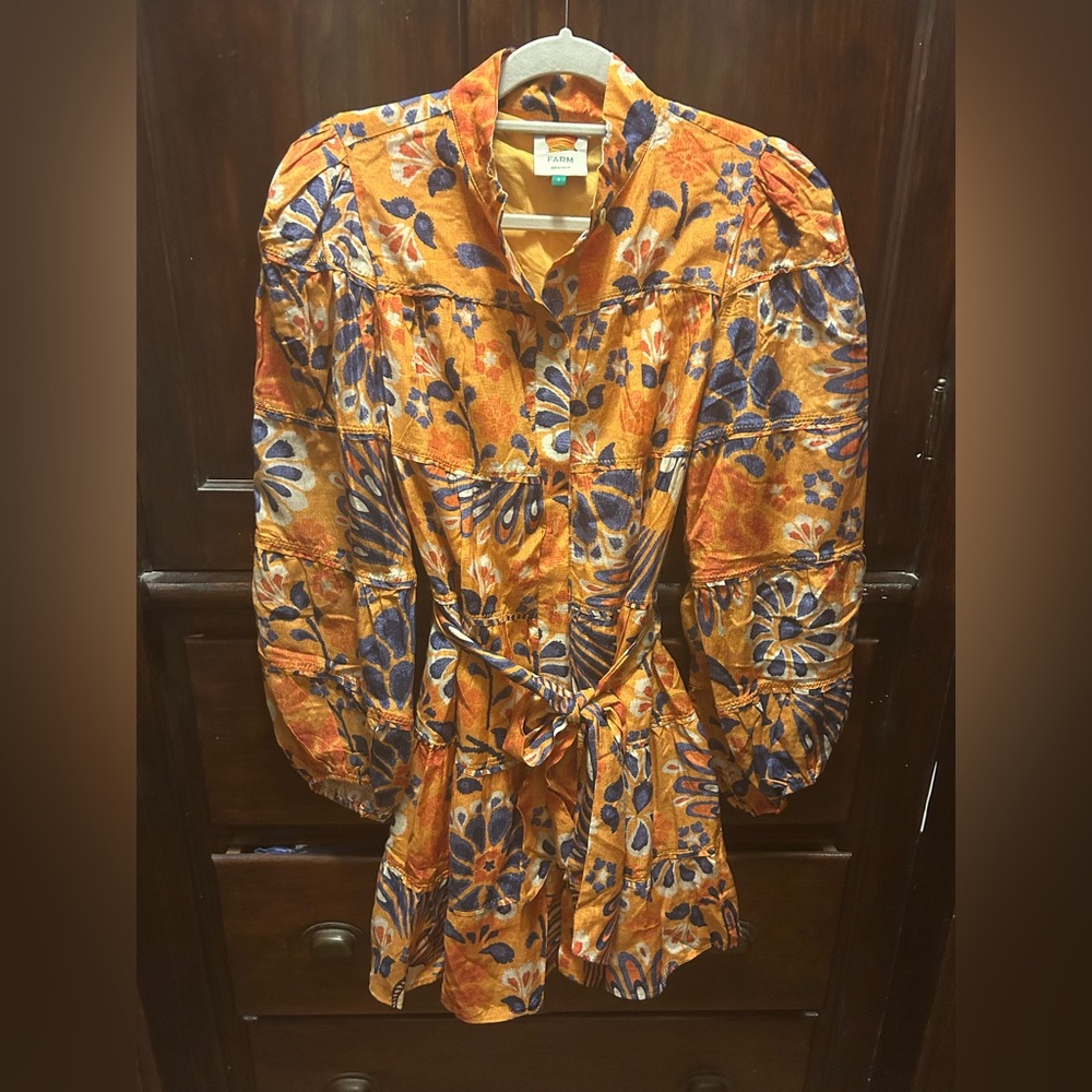 FARM Rio Pineapple Flowers Yellow Mini Dress - Picture 7 of 8